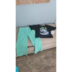 Nike NSW Best Foot Forward Wide Leg Pants Set Girls Med Size 6 NWT